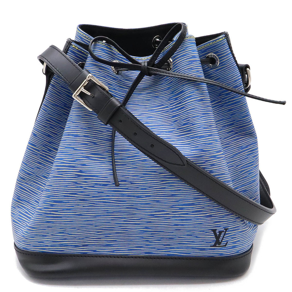 LOUIS VUITTON Epi Denim Shoulder Bag Hobo Drawstring Blue Black